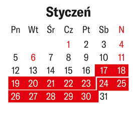 Karta z kalendarza na miesiąc Marzec. Tydzień zaczyna się od poniedziałku (Pn). Pierwszy dzień miesiąca przypada w niedzielę i jest zaznaczony na czerwono, podobnie jak pozostałe niedziele (8, 15, 22, 29). Miesiąc kończy się we wtorek, 31 marca.